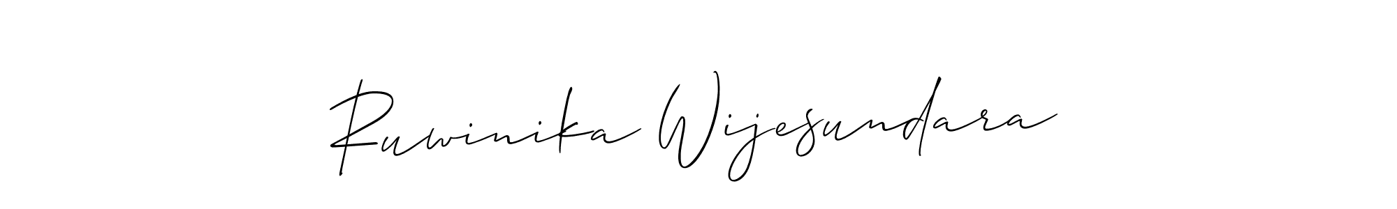 Make a beautiful signature design for name Ruwinika Wijesundara. With this signature (Allison_Script) style, you can create a handwritten signature for free. Ruwinika Wijesundara signature style 2 images and pictures png