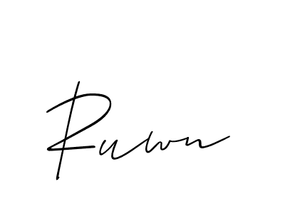 How to make Ruwn name signature. Use Allison_Script style for creating short signs online. This is the latest handwritten sign. Ruwn signature style 2 images and pictures png