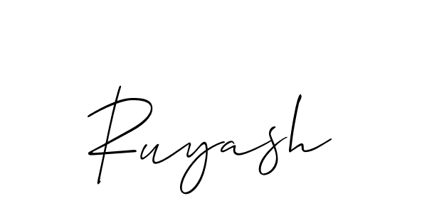 Allison_Script is a professional signature style that is perfect for those who want to add a touch of class to their signature. It is also a great choice for those who want to make their signature more unique. Get Ruyash name to fancy signature for free. Ruyash signature style 2 images and pictures png