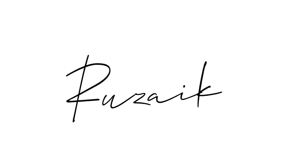 Make a beautiful signature design for name Ruzaik. With this signature (Allison_Script) style, you can create a handwritten signature for free. Ruzaik signature style 2 images and pictures png