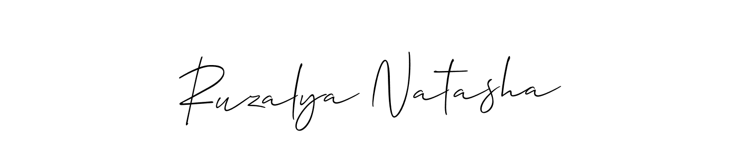 This is the best signature style for the Ruzalya Natasha name. Also you like these signature font (Allison_Script). Mix name signature. Ruzalya Natasha signature style 2 images and pictures png