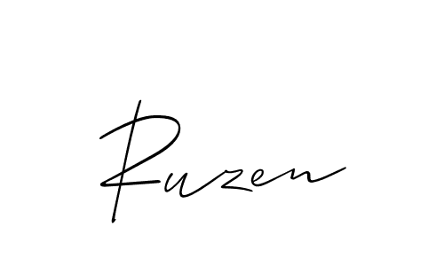 Allison_Script is a professional signature style that is perfect for those who want to add a touch of class to their signature. It is also a great choice for those who want to make their signature more unique. Get Ruzen name to fancy signature for free. Ruzen signature style 2 images and pictures png