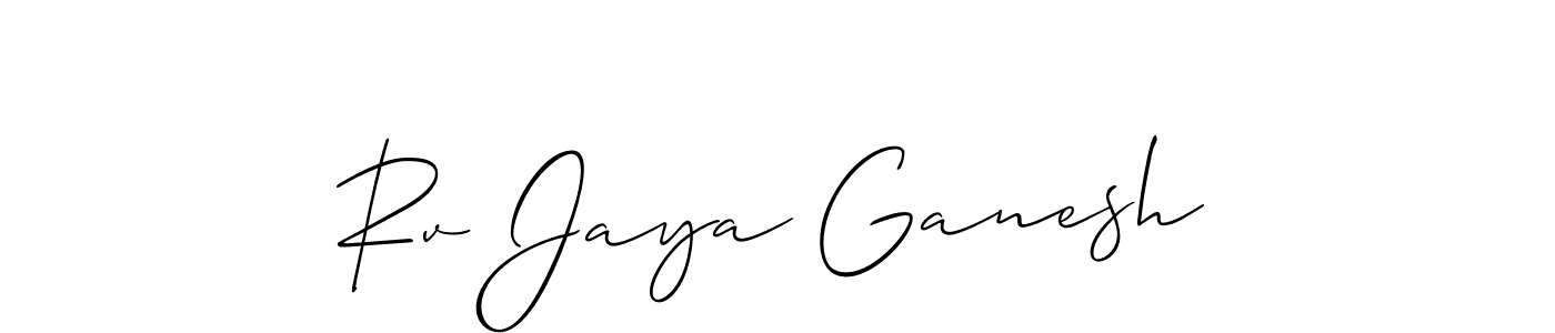 How to Draw Rv Jaya Ganesh signature style? Allison_Script is a latest design signature styles for name Rv Jaya Ganesh. Rv Jaya Ganesh signature style 2 images and pictures png