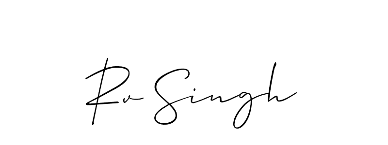 How to Draw Rv Singh signature style? Allison_Script is a latest design signature styles for name Rv Singh. Rv Singh signature style 2 images and pictures png