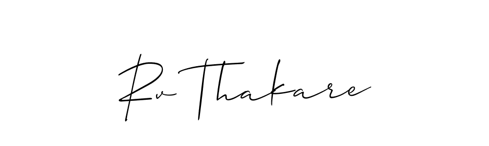 Make a beautiful signature design for name Rv Thakare. With this signature (Allison_Script) style, you can create a handwritten signature for free. Rv Thakare signature style 2 images and pictures png