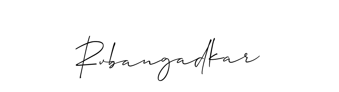 Design your own signature with our free online signature maker. With this signature software, you can create a handwritten (Allison_Script) signature for name Rvbangadkar. Rvbangadkar signature style 2 images and pictures png