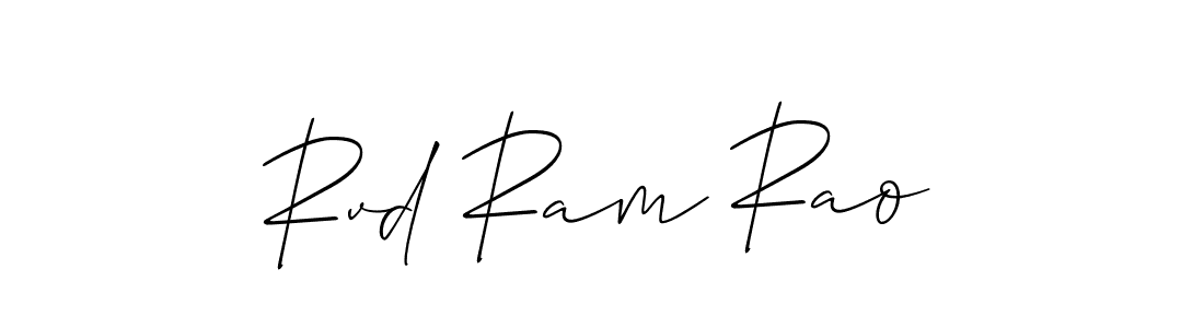 Create a beautiful signature design for name Rvd Ram Rao. With this signature (Allison_Script) fonts, you can make a handwritten signature for free. Rvd Ram Rao signature style 2 images and pictures png