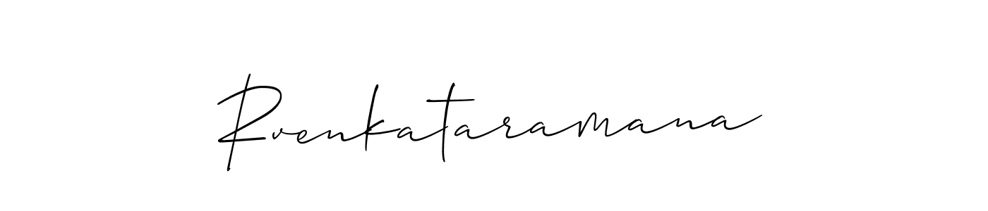 Design your own signature with our free online signature maker. With this signature software, you can create a handwritten (Allison_Script) signature for name Rvenkataramana. Rvenkataramana signature style 2 images and pictures png