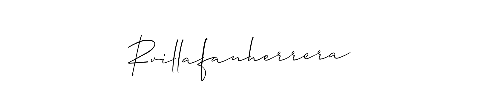 Allison_Script is a professional signature style that is perfect for those who want to add a touch of class to their signature. It is also a great choice for those who want to make their signature more unique. Get Rvillafanherrera name to fancy signature for free. Rvillafanherrera signature style 2 images and pictures png