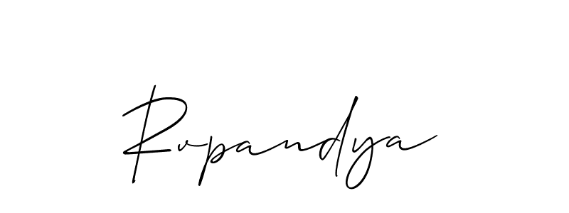 Allison_Script is a professional signature style that is perfect for those who want to add a touch of class to their signature. It is also a great choice for those who want to make their signature more unique. Get Rvpandya name to fancy signature for free. Rvpandya signature style 2 images and pictures png
