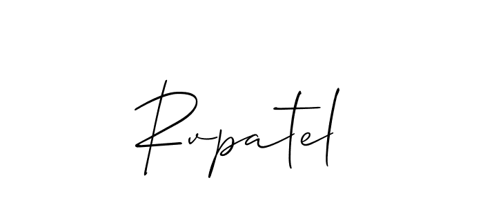 Make a beautiful signature design for name Rvpatel. With this signature (Allison_Script) style, you can create a handwritten signature for free. Rvpatel signature style 2 images and pictures png