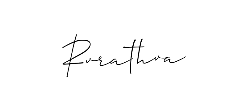 Use a signature maker to create a handwritten signature online. With this signature software, you can design (Allison_Script) your own signature for name Rvrathva. Rvrathva signature style 2 images and pictures png