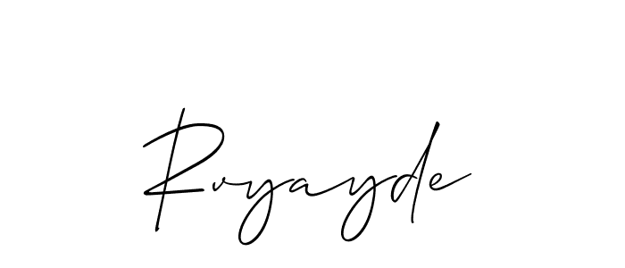 The best way (Allison_Script) to make a short signature is to pick only two or three words in your name. The name Rvyayde include a total of six letters. For converting this name. Rvyayde signature style 2 images and pictures png