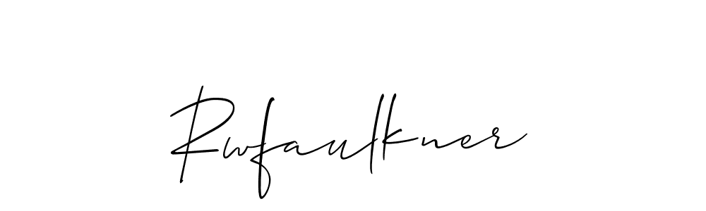 Design your own signature with our free online signature maker. With this signature software, you can create a handwritten (Allison_Script) signature for name Rwfaulkner. Rwfaulkner signature style 2 images and pictures png