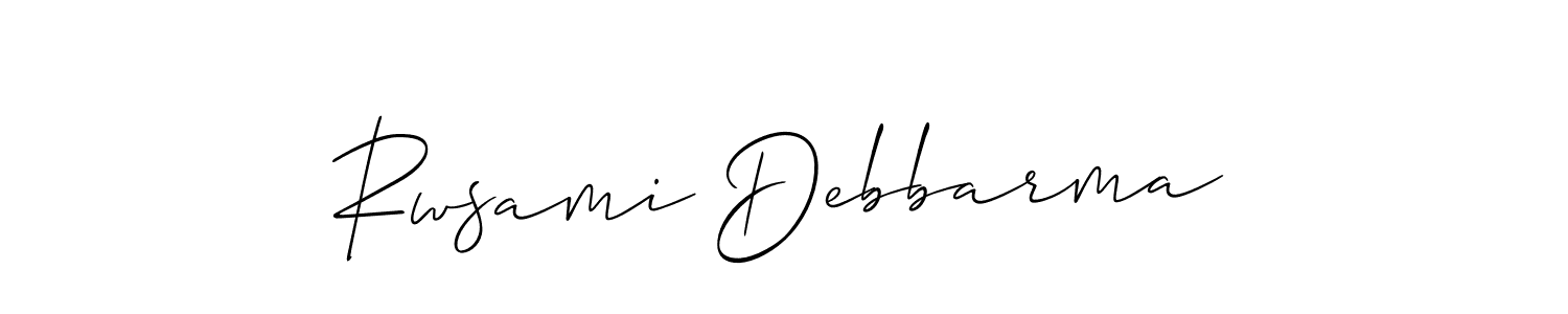 Also You can easily find your signature by using the search form. We will create Rwsami Debbarma name handwritten signature images for you free of cost using Allison_Script sign style. Rwsami Debbarma signature style 2 images and pictures png