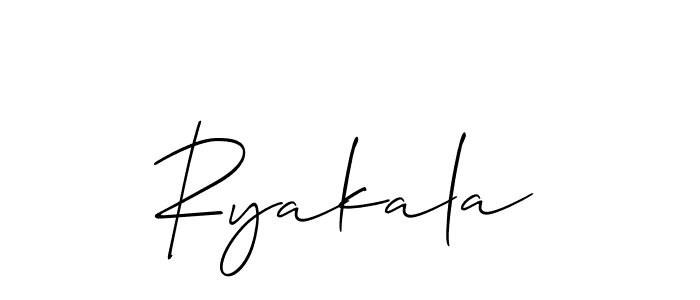 Create a beautiful signature design for name Ryakala. With this signature (Allison_Script) fonts, you can make a handwritten signature for free. Ryakala signature style 2 images and pictures png