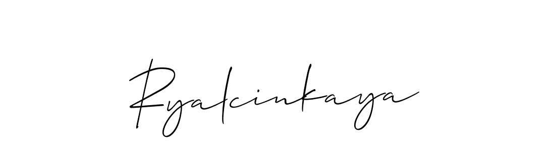 The best way (Allison_Script) to make a short signature is to pick only two or three words in your name. The name Ryalcinkaya include a total of six letters. For converting this name. Ryalcinkaya signature style 2 images and pictures png