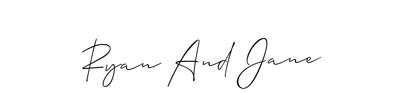 Make a short Ryan And Jane signature style. Manage your documents anywhere anytime using Allison_Script. Create and add eSignatures, submit forms, share and send files easily. Ryan And Jane signature style 2 images and pictures png