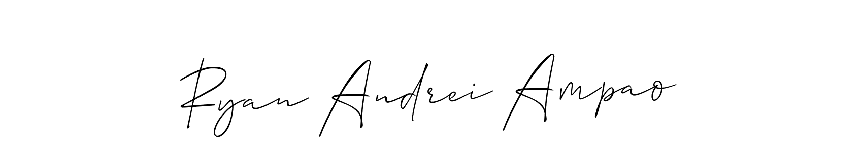 Allison_Script is a professional signature style that is perfect for those who want to add a touch of class to their signature. It is also a great choice for those who want to make their signature more unique. Get Ryan Andrei Ampao name to fancy signature for free. Ryan Andrei Ampao signature style 2 images and pictures png