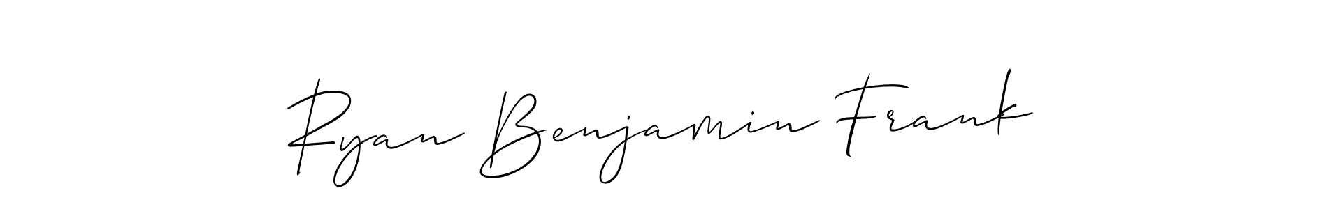 You should practise on your own different ways (Allison_Script) to write your name (Ryan Benjamin Frank) in signature. don't let someone else do it for you. Ryan Benjamin Frank signature style 2 images and pictures png