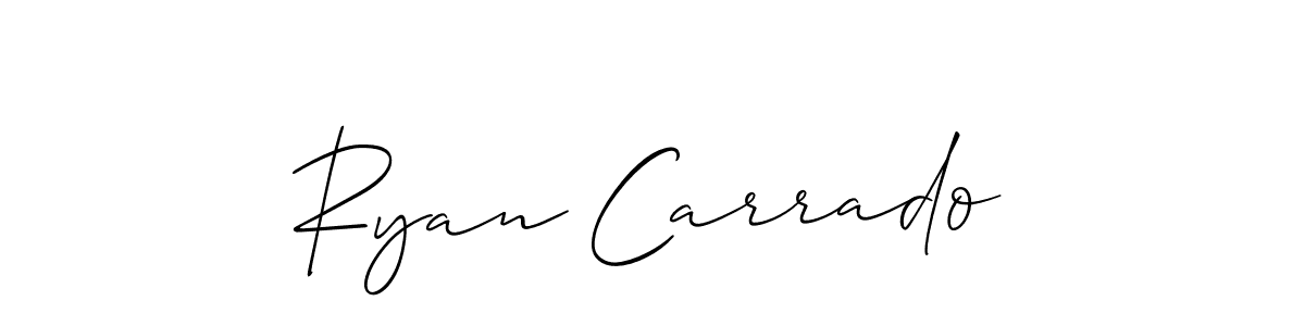 How to make Ryan Carrado name signature. Use Allison_Script style for creating short signs online. This is the latest handwritten sign. Ryan Carrado signature style 2 images and pictures png