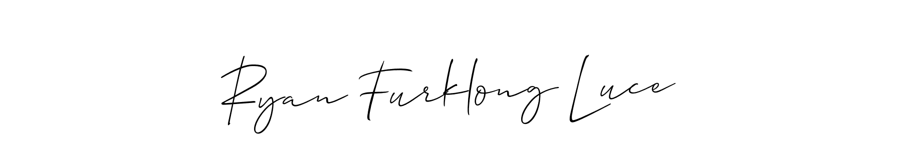 Make a short Ryan Furklong Luce signature style. Manage your documents anywhere anytime using Allison_Script. Create and add eSignatures, submit forms, share and send files easily. Ryan Furklong Luce signature style 2 images and pictures png