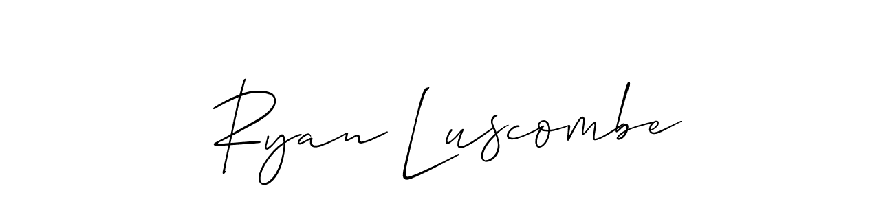 Ryan Luscombe stylish signature style. Best Handwritten Sign (Allison_Script) for my name. Handwritten Signature Collection Ideas for my name Ryan Luscombe. Ryan Luscombe signature style 2 images and pictures png