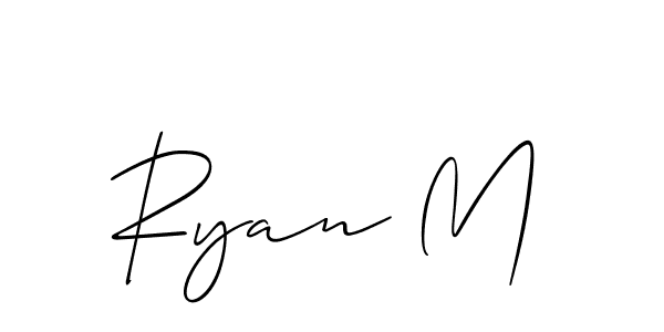Create a beautiful signature design for name Ryan M. With this signature (Allison_Script) fonts, you can make a handwritten signature for free. Ryan M signature style 2 images and pictures png