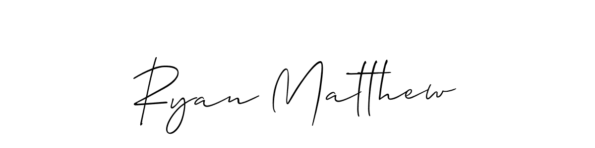 Ryan Matthew stylish signature style. Best Handwritten Sign (Allison_Script) for my name. Handwritten Signature Collection Ideas for my name Ryan Matthew. Ryan Matthew signature style 2 images and pictures png