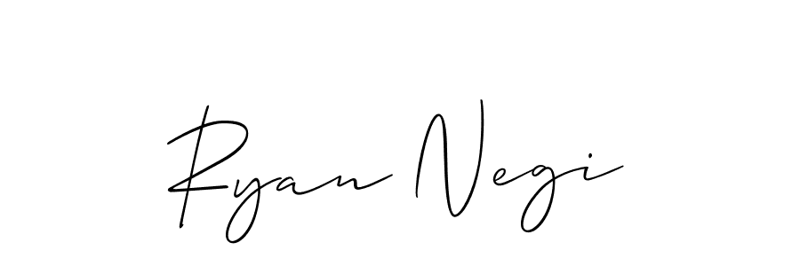 Make a beautiful signature design for name Ryan Negi. With this signature (Allison_Script) style, you can create a handwritten signature for free. Ryan Negi signature style 2 images and pictures png