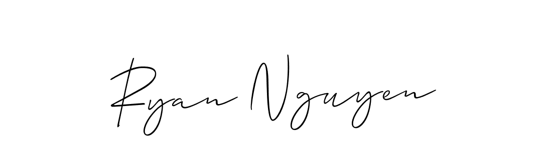 Also You can easily find your signature by using the search form. We will create Ryan Nguyen name handwritten signature images for you free of cost using Allison_Script sign style. Ryan Nguyen signature style 2 images and pictures png