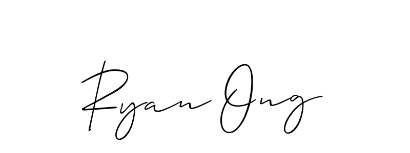 How to make Ryan Ong name signature. Use Allison_Script style for creating short signs online. This is the latest handwritten sign. Ryan Ong signature style 2 images and pictures png