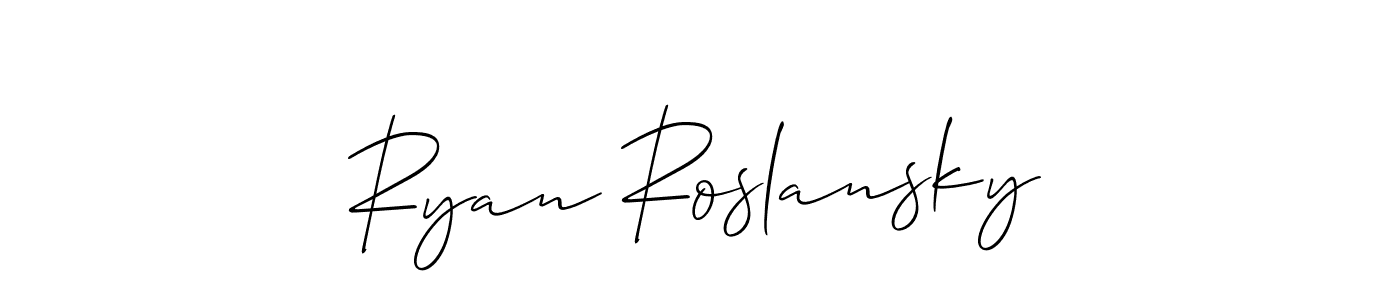 Create a beautiful signature design for name Ryan Roslansky. With this signature (Allison_Script) fonts, you can make a handwritten signature for free. Ryan Roslansky signature style 2 images and pictures png