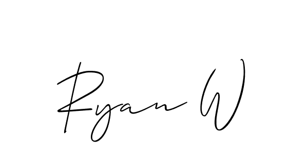 How to Draw Ryan W signature style? Allison_Script is a latest design signature styles for name Ryan W. Ryan W signature style 2 images and pictures png