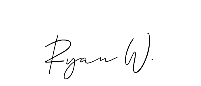 How to make Ryan W. signature? Allison_Script is a professional autograph style. Create handwritten signature for Ryan W. name. Ryan W. signature style 2 images and pictures png