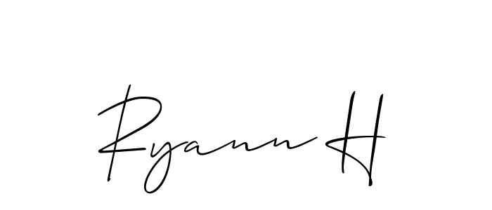 How to make Ryann H name signature. Use Allison_Script style for creating short signs online. This is the latest handwritten sign. Ryann H signature style 2 images and pictures png