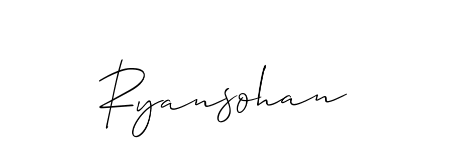 How to make Ryansohan name signature. Use Allison_Script style for creating short signs online. This is the latest handwritten sign. Ryansohan signature style 2 images and pictures png