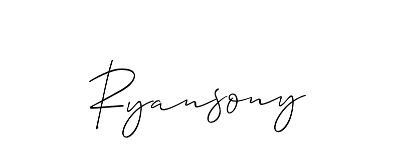 Make a beautiful signature design for name Ryansony. With this signature (Allison_Script) style, you can create a handwritten signature for free. Ryansony signature style 2 images and pictures png