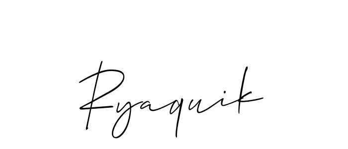 How to Draw Ryaquik signature style? Allison_Script is a latest design signature styles for name Ryaquik. Ryaquik signature style 2 images and pictures png
