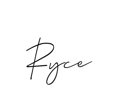 You should practise on your own different ways (Allison_Script) to write your name (Ryce) in signature. don't let someone else do it for you. Ryce signature style 2 images and pictures png