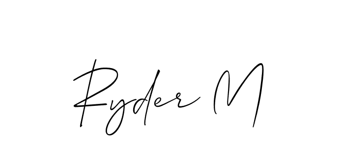 Allison_Script is a professional signature style that is perfect for those who want to add a touch of class to their signature. It is also a great choice for those who want to make their signature more unique. Get Ryder M name to fancy signature for free. Ryder M signature style 2 images and pictures png