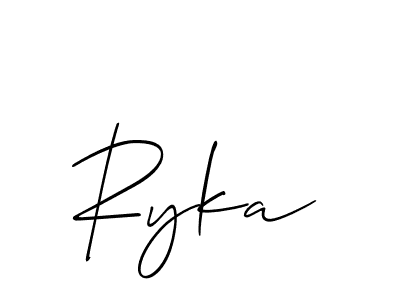 How to make Ryka name signature. Use Allison_Script style for creating short signs online. This is the latest handwritten sign. Ryka signature style 2 images and pictures png