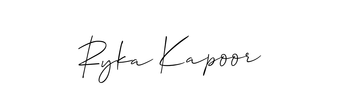 Make a short Ryka Kapoor signature style. Manage your documents anywhere anytime using Allison_Script. Create and add eSignatures, submit forms, share and send files easily. Ryka Kapoor signature style 2 images and pictures png