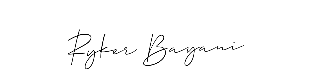 How to make Ryker Bayani signature? Allison_Script is a professional autograph style. Create handwritten signature for Ryker Bayani name. Ryker Bayani signature style 2 images and pictures png