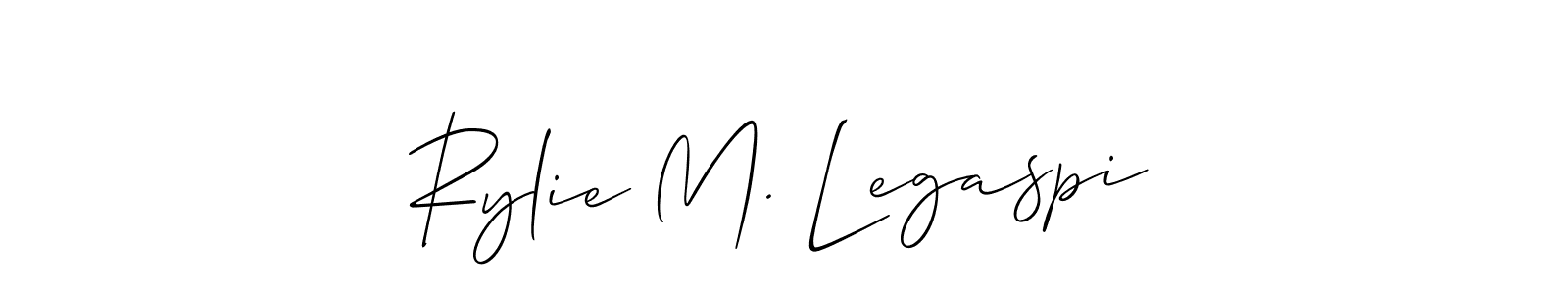 Also You can easily find your signature by using the search form. We will create Rylie M. Legaspi name handwritten signature images for you free of cost using Allison_Script sign style. Rylie M. Legaspi signature style 2 images and pictures png