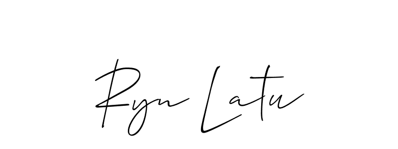 Best and Professional Signature Style for Ryn Latu. Allison_Script Best Signature Style Collection. Ryn Latu signature style 2 images and pictures png