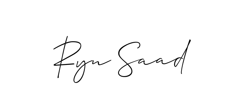 Check out images of Autograph of Ryn Saad name. Actor Ryn Saad Signature Style. Allison_Script is a professional sign style online. Ryn Saad signature style 2 images and pictures png