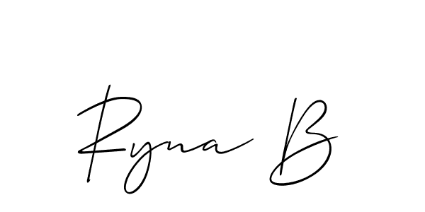 Similarly Allison_Script is the best handwritten signature design. Signature creator online .You can use it as an online autograph creator for name Ryna B. Ryna B signature style 2 images and pictures png