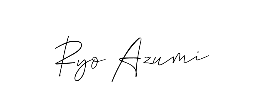 Create a beautiful signature design for name Ryo Azumi. With this signature (Allison_Script) fonts, you can make a handwritten signature for free. Ryo Azumi signature style 2 images and pictures png