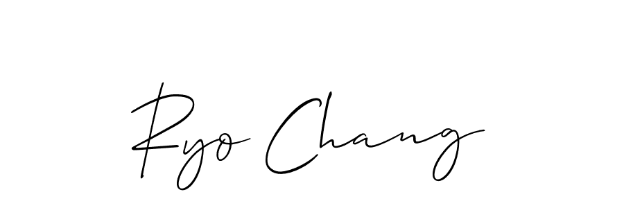 if you are searching for the best signature style for your name Ryo Chang. so please give up your signature search. here we have designed multiple signature styles  using Allison_Script. Ryo Chang signature style 2 images and pictures png